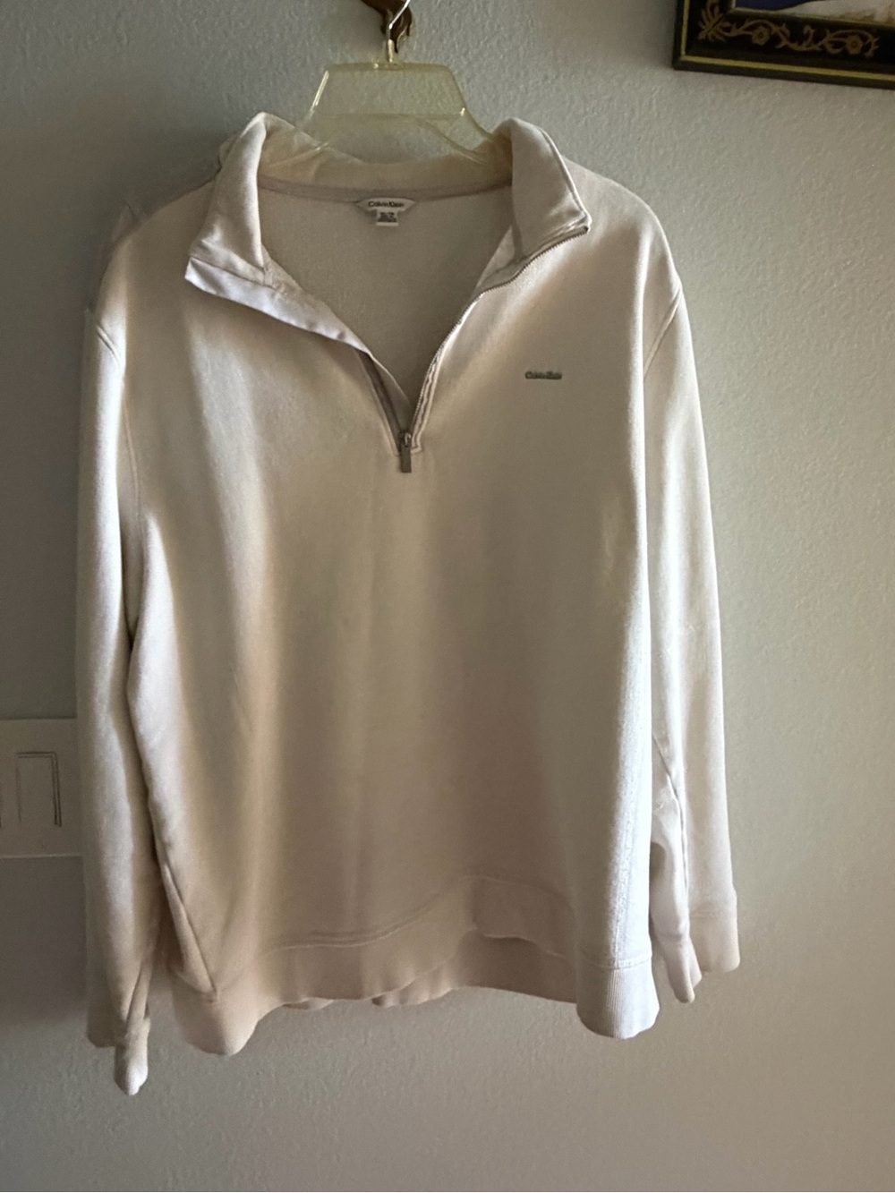 Calvin Klein Cream Half-Zip Turtleneck Pullover